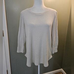 Jane + Delancey Women's Size Large Elbow Length Sleeve Cream Top